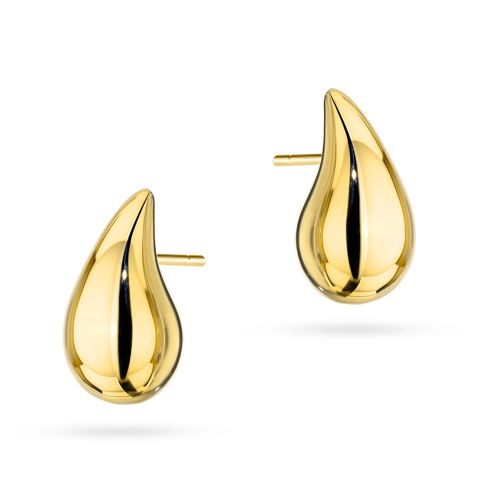 Gold Stud Earrings Teardrops