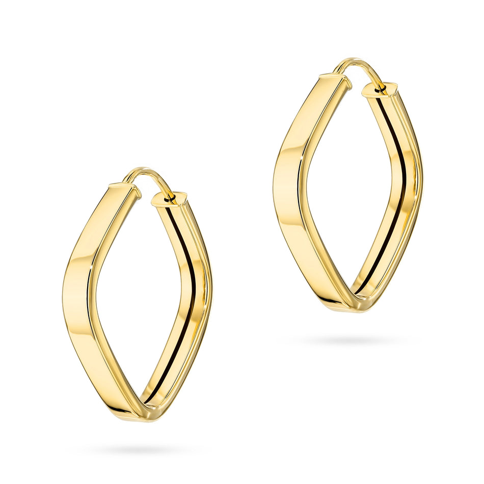 Gold Earrings with English Clasp Geometric