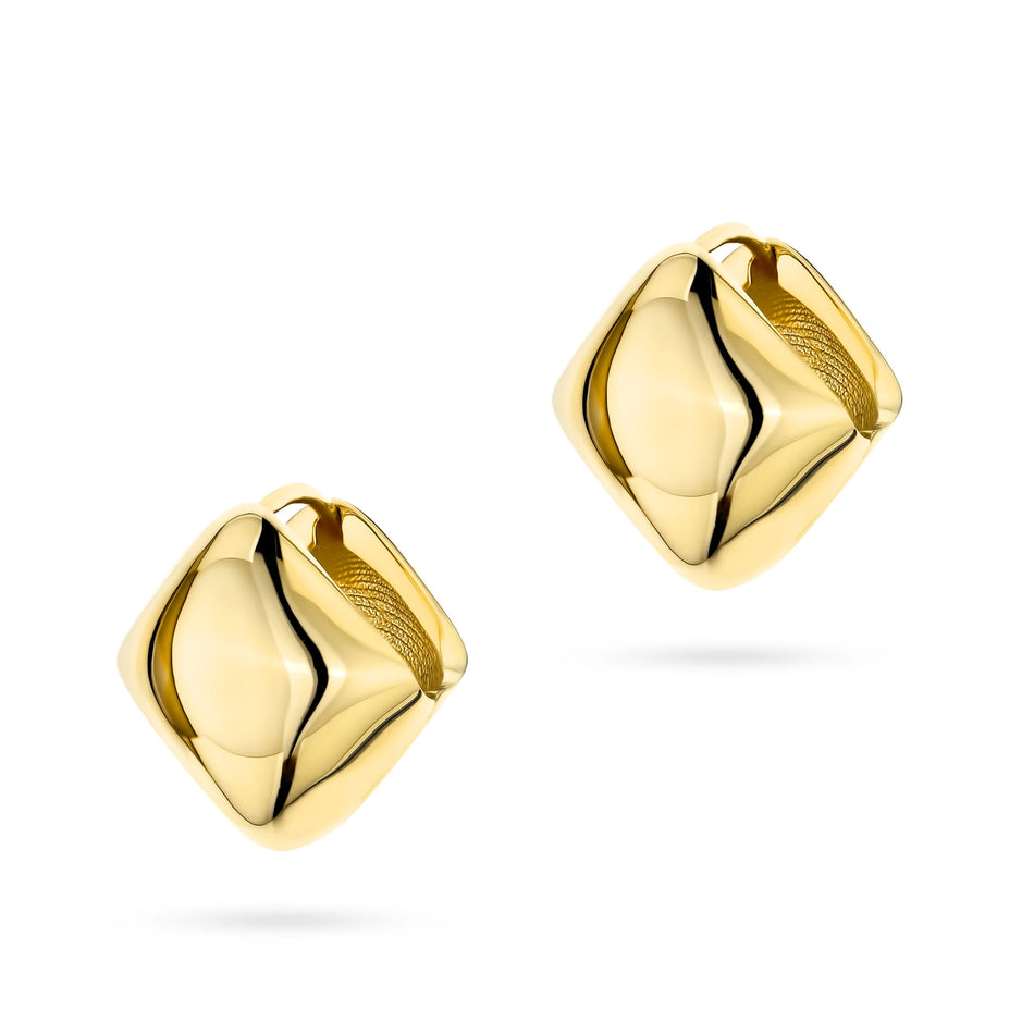 Goldohrringe mit Englisch-Verschluss Quadrate