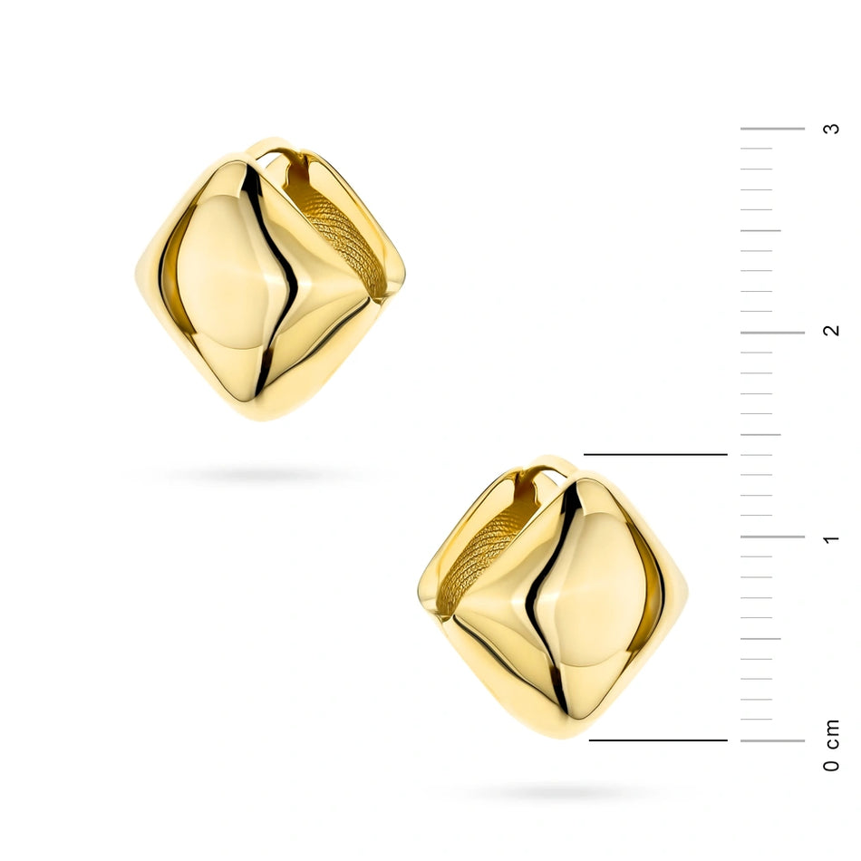 Goldohrringe mit Englisch-Verschluss Quadrate