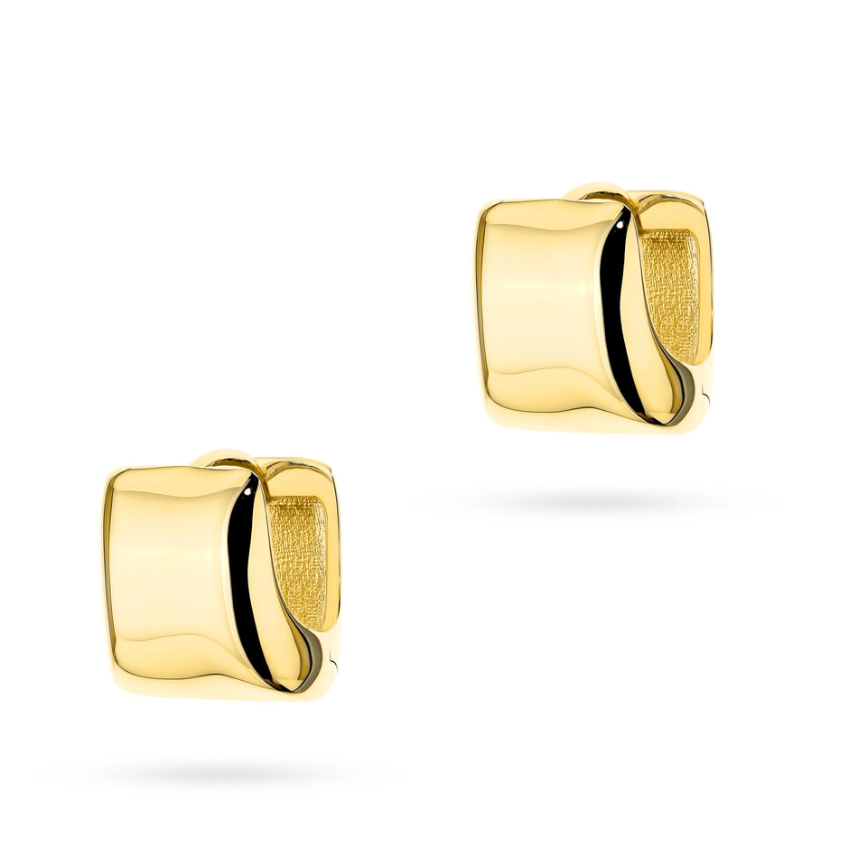 Goldohrringe mit Englisch-Verschluss Quadrate