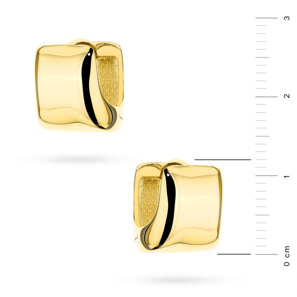 Goldohrringe mit Englisch-Verschluss Quadrate
