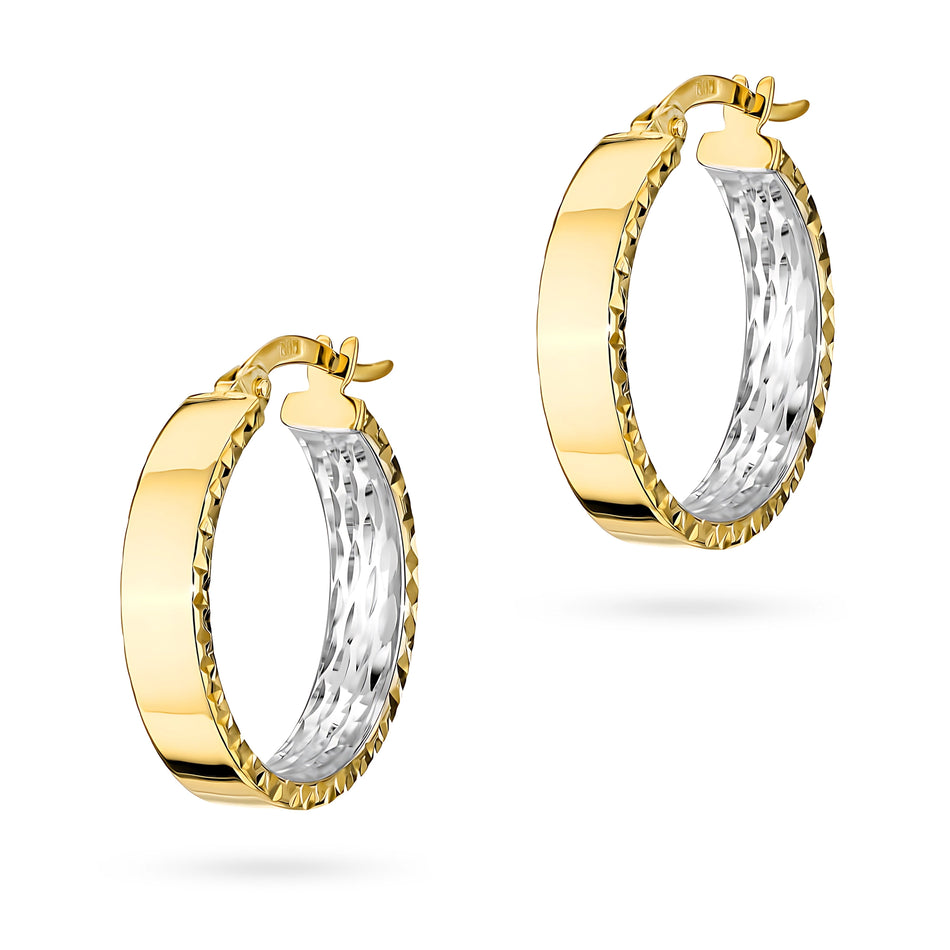 Zweifarbige Goldohrringe mit Englisch-Verschluss