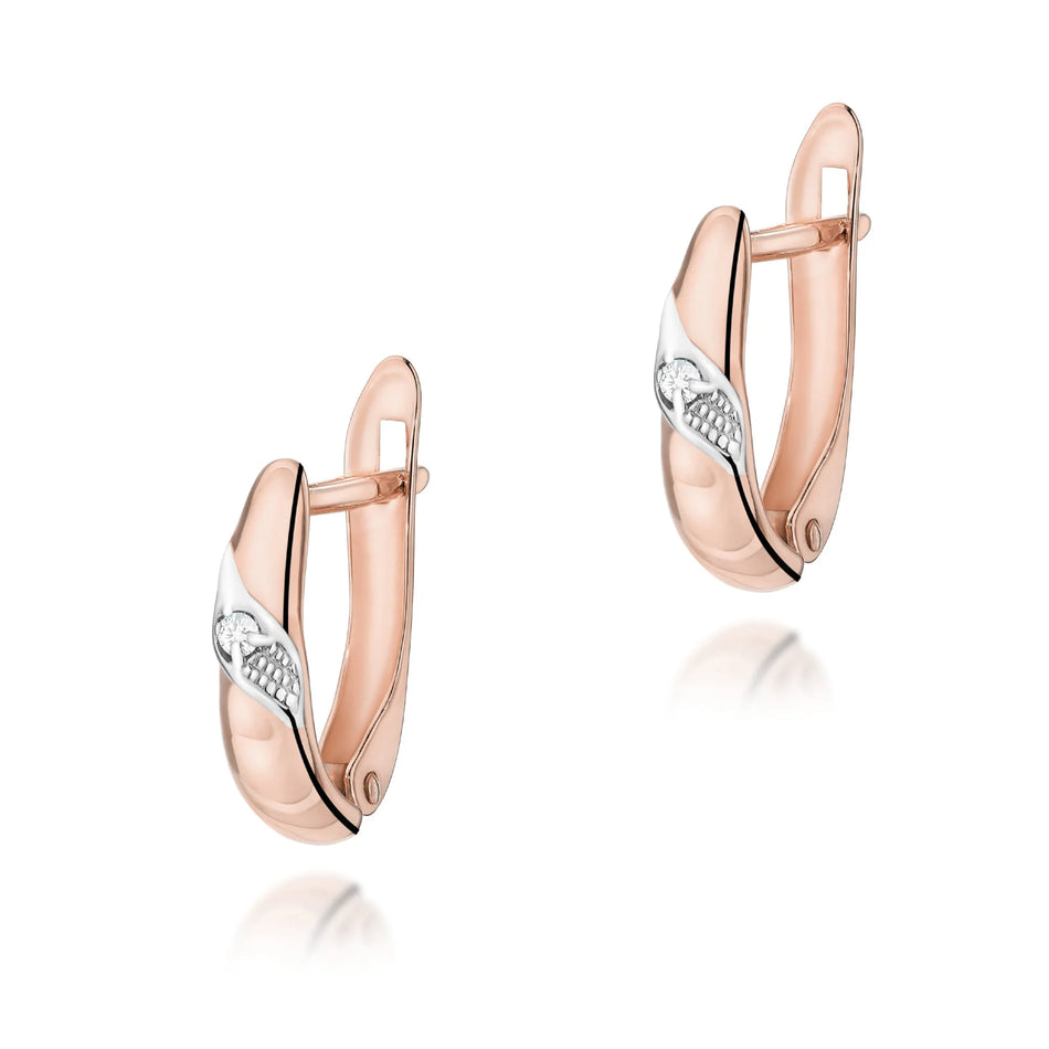 Goldohrringe mit 0,02 ct Diamanten