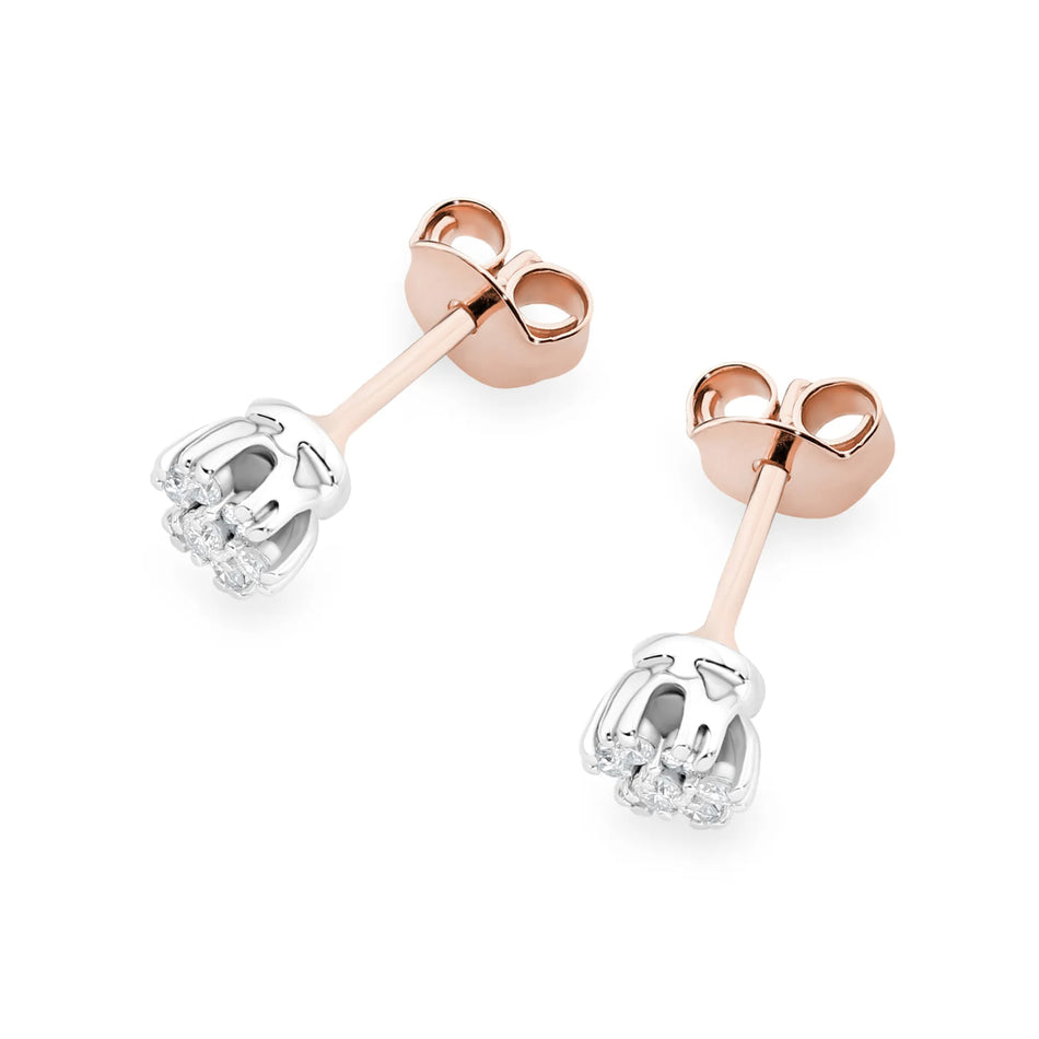 Goldohrringe mit 0,203 ct Diamanten