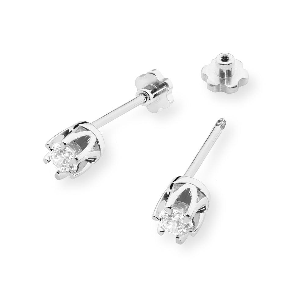 Goldohrringe mit 0,10 ct Diamanten