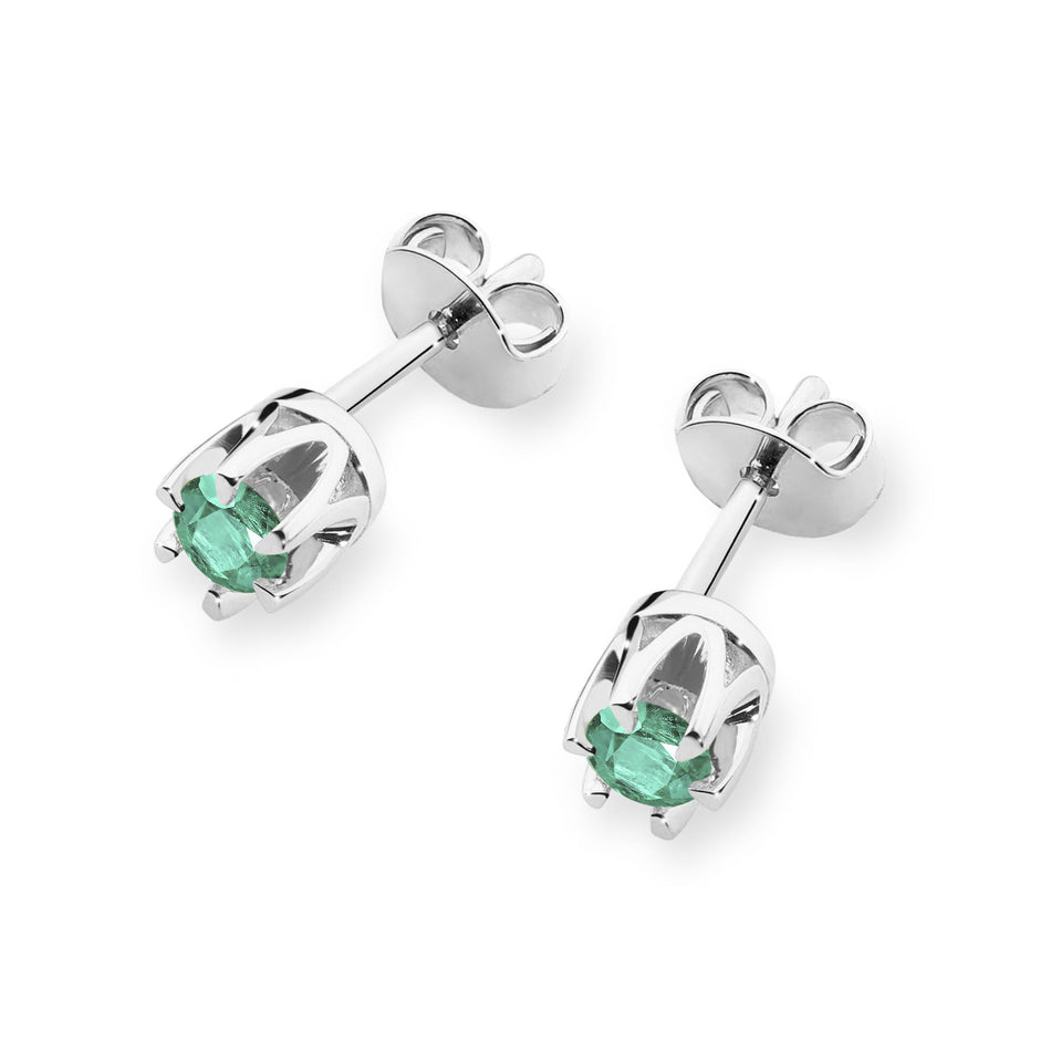 Goldohrringe mit 0,15 ct Smaragden