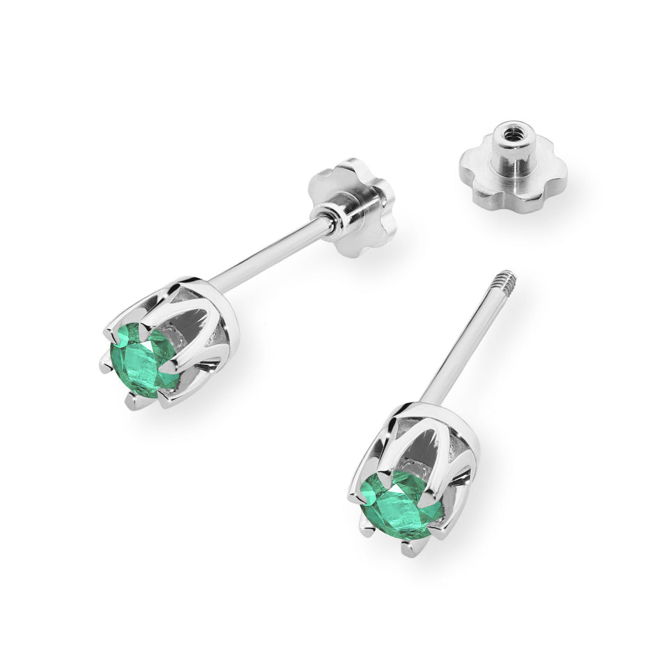 Goldohrringe mit 0,15 ct Smaragden