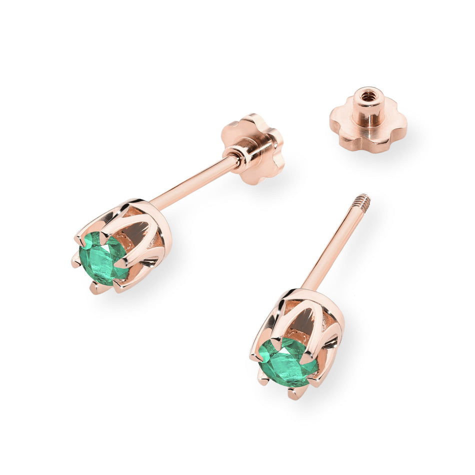 Goldohrringe mit 0,15 ct Smaragden