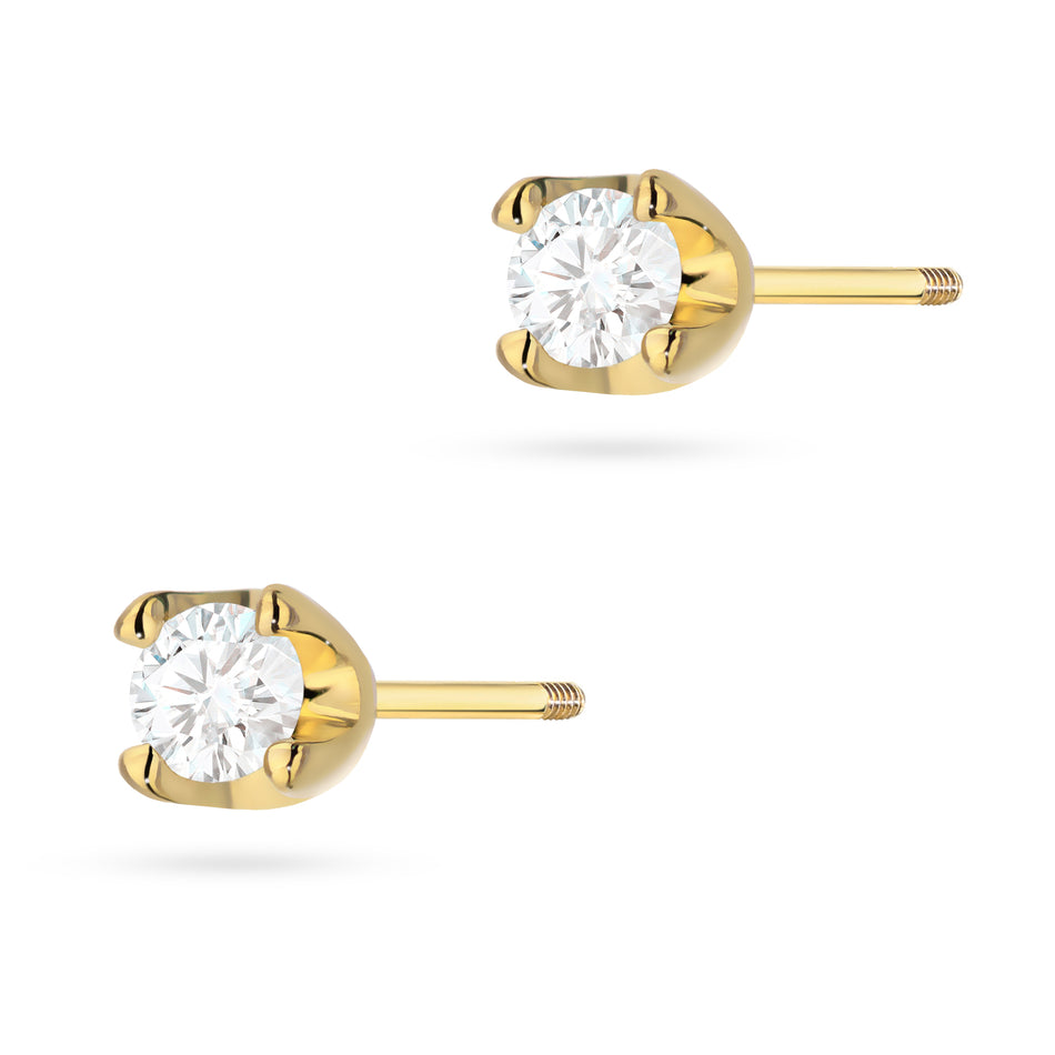 Goldohrringe mit 0,08 ct Diamanten