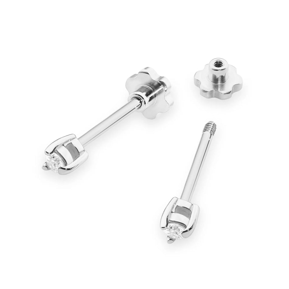 Goldohrringe mit 0,04 ct Diamanten