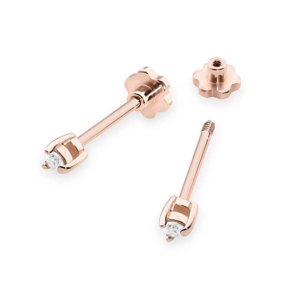 Goldohrringe mit 0,04 ct Diamanten