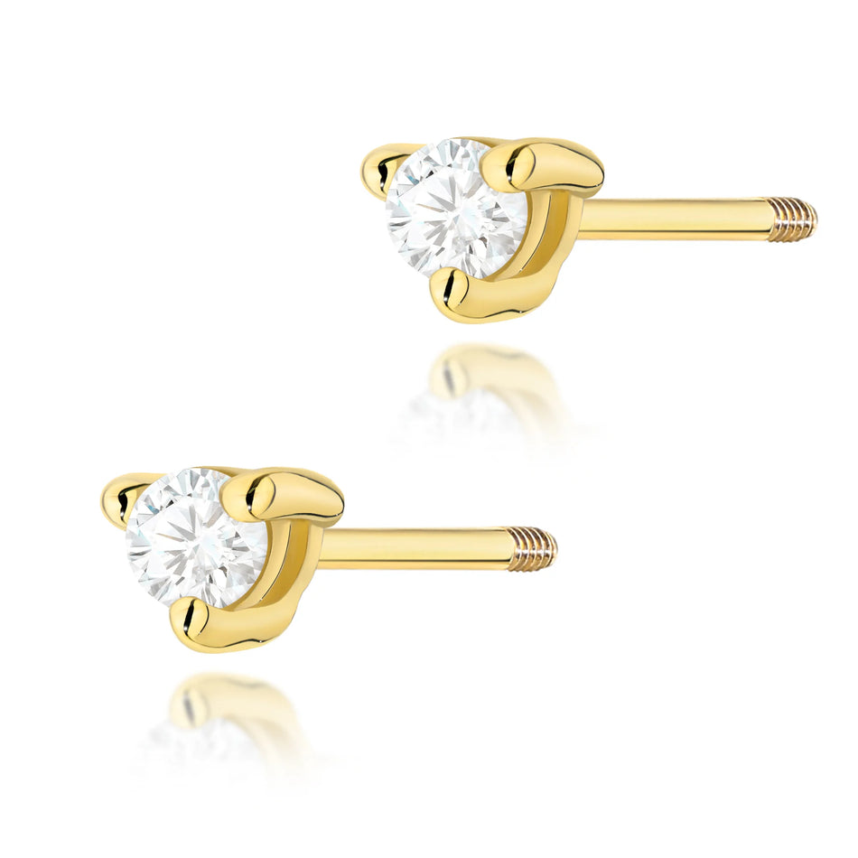 Goldohrringe mit 0,04 ct Diamanten