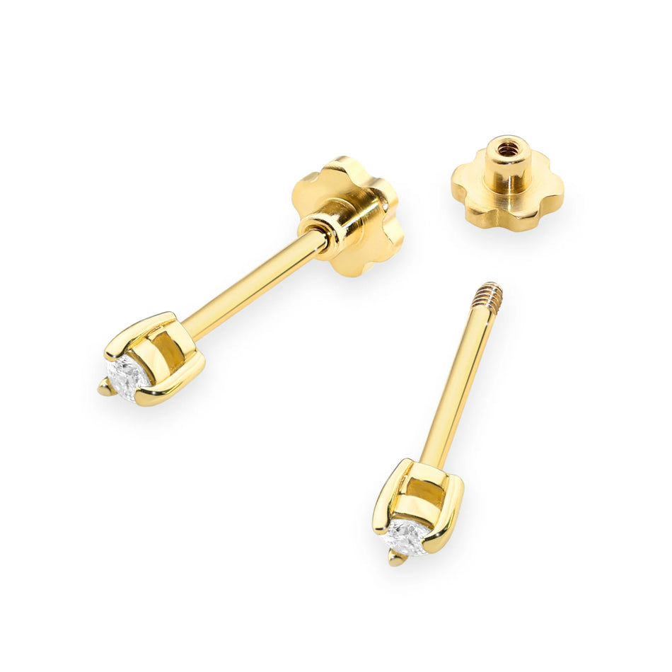 Goldohrringe mit 0,04 ct Diamanten