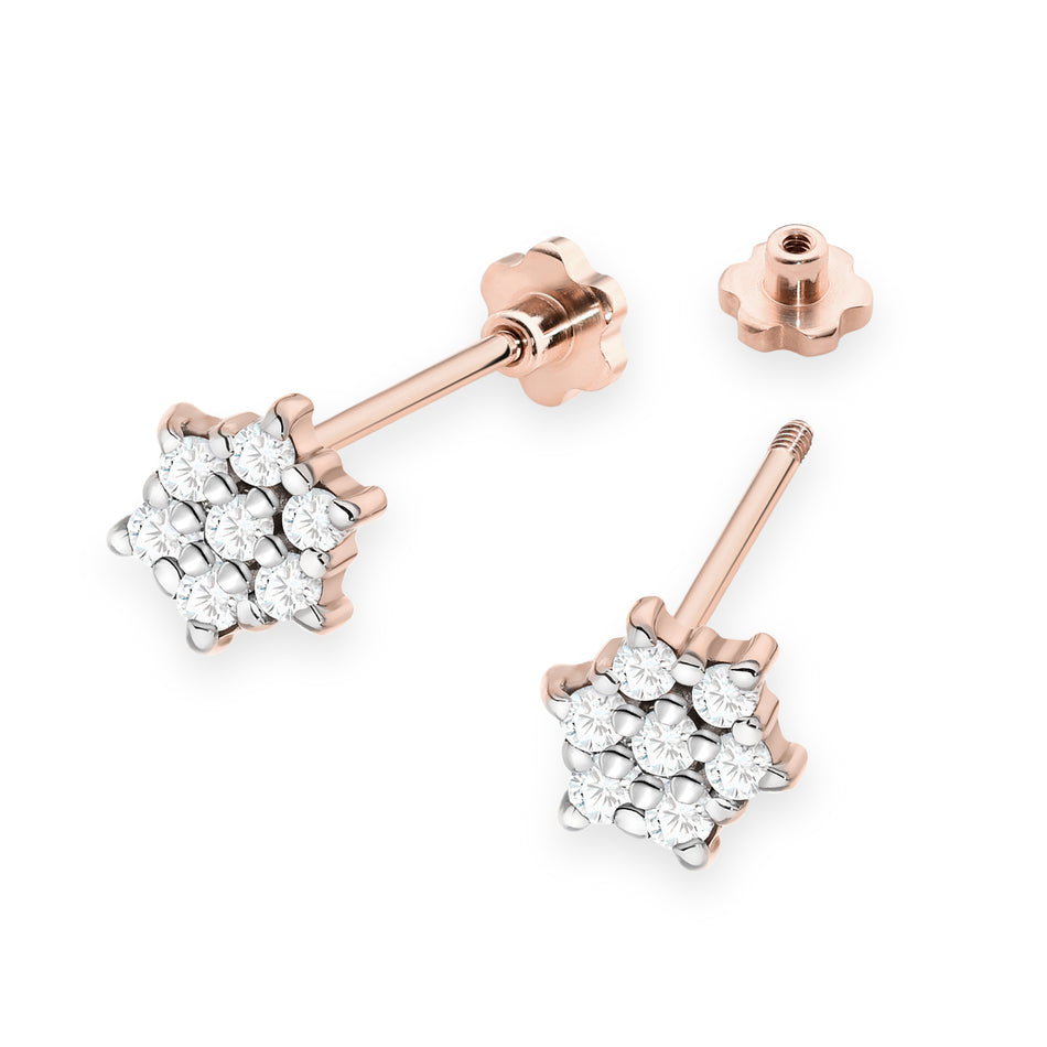 Goldohrringe mit 0,12 ct Diamanten