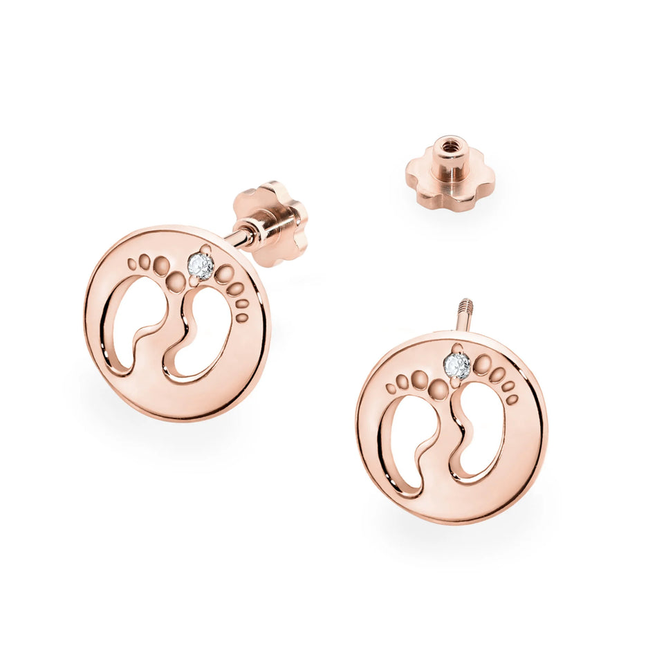 Goldohrringe mit 0,01 ct Diamanten