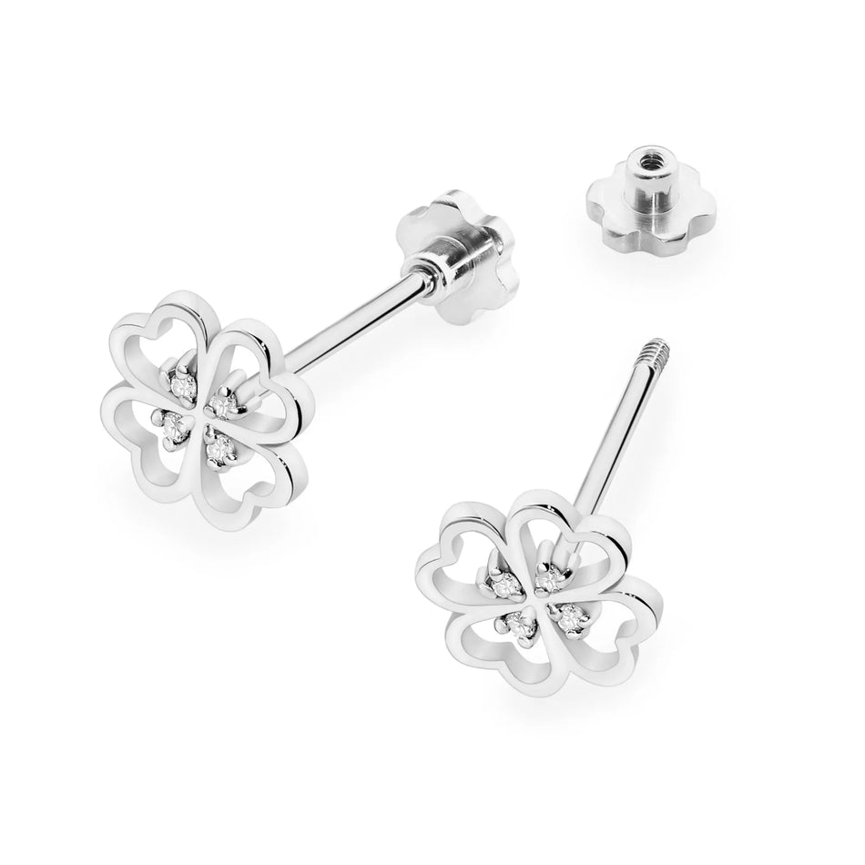 Goldohrringe mit 0,04 ct Diamanten