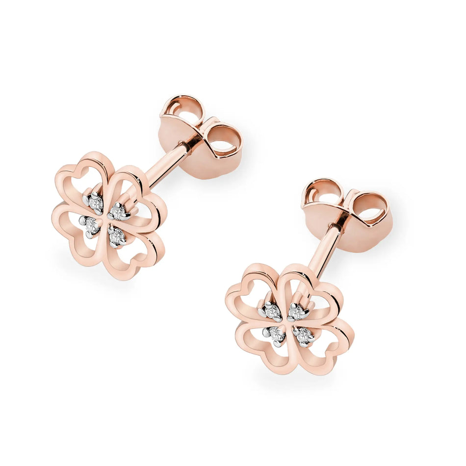 Goldohrringe mit 0,04 ct Diamanten