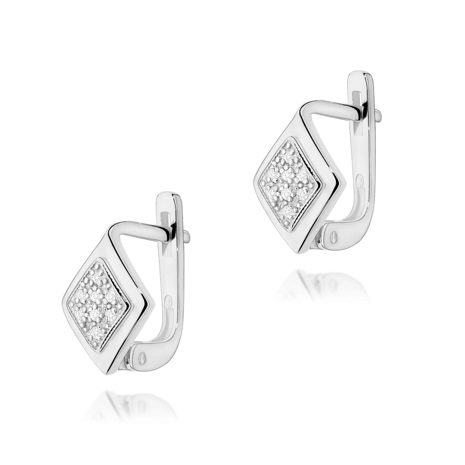 Goldohrringe mit 0,08 ct Diamanten