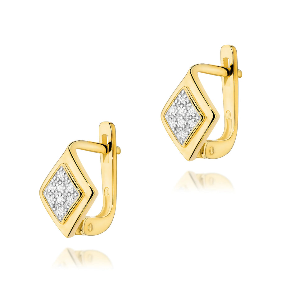 Goldohrringe mit 0,08 ct Diamanten