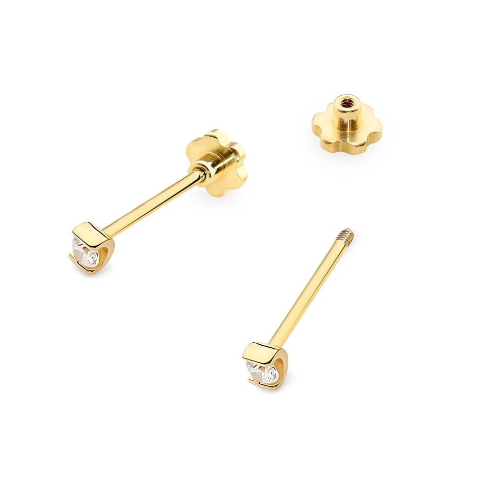 Goldohrringe mit 0,04 ct Diamanten