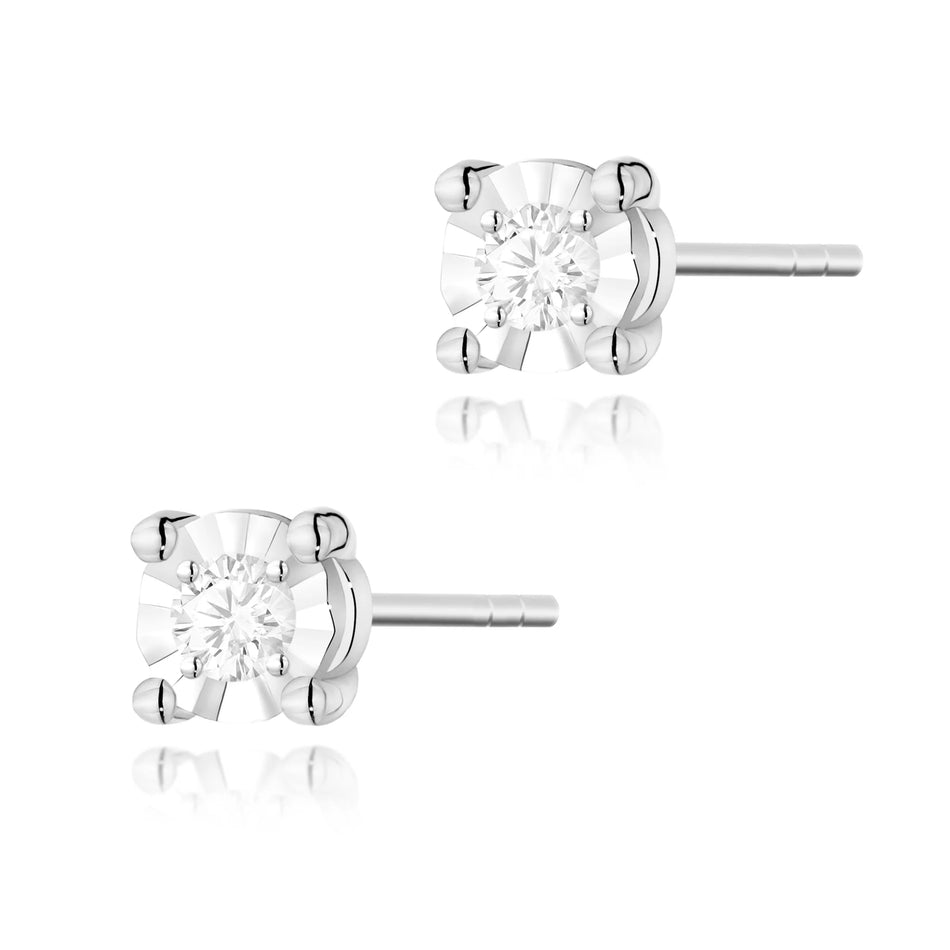 Goldohrringe mit 0,03 ct Diamanten