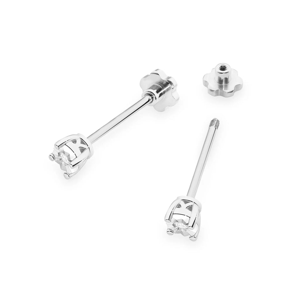 Goldohrringe mit 0,03 ct Diamanten