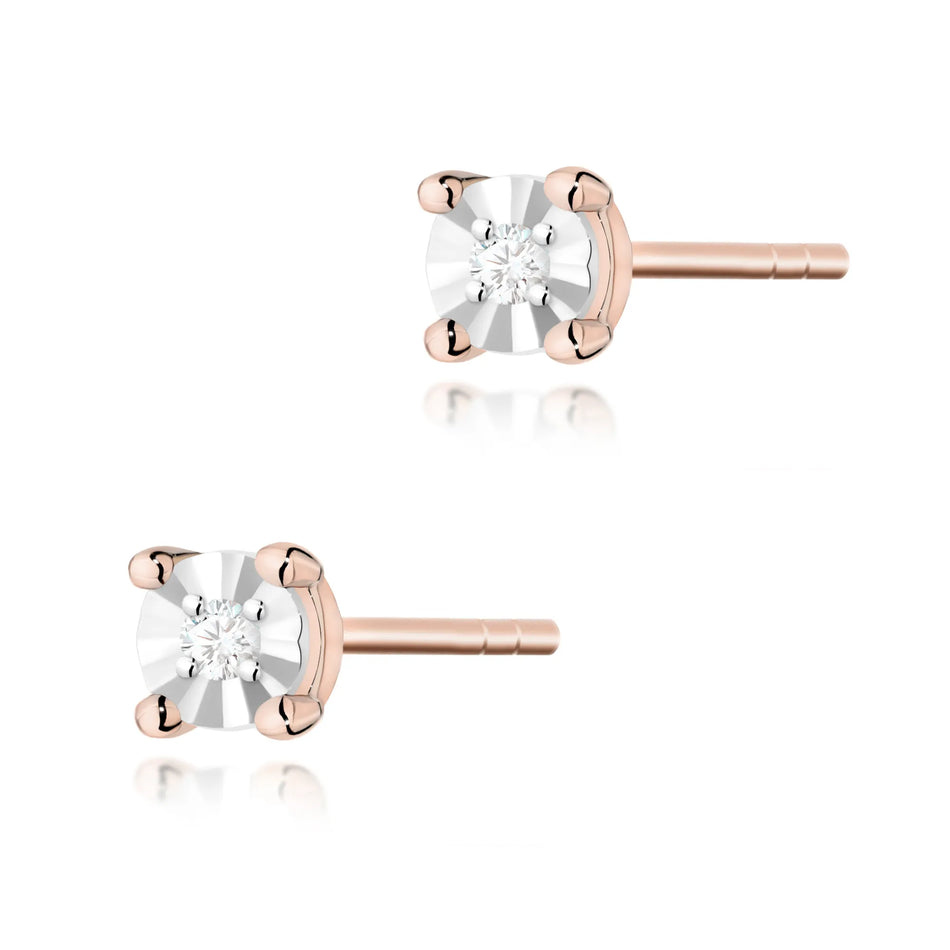 Goldohrringe mit 0,01 ct Diamanten