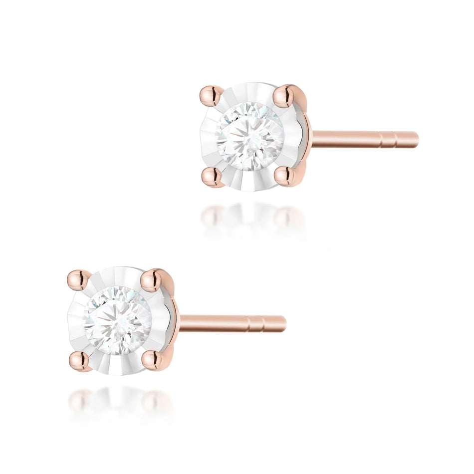 Gold Earrings with 0.08ct Diamonds