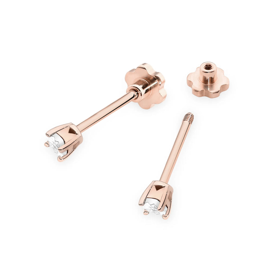 Goldohrringe mit 0,01 ct Diamanten