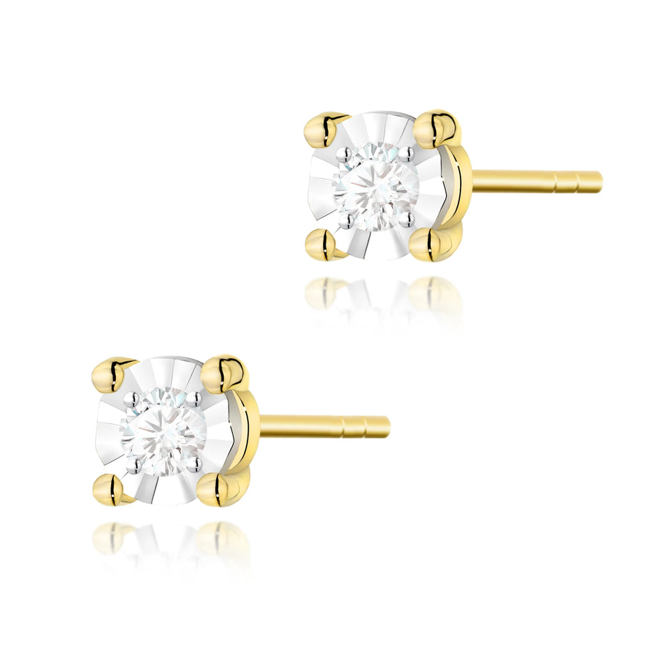 Goldohrringe mit 0,03 ct Diamanten