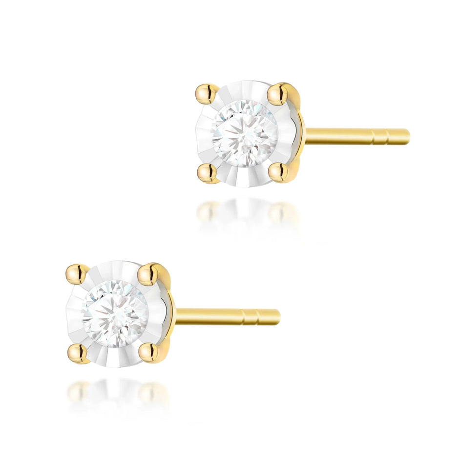 Gold Earrings with 0.08ct Diamonds