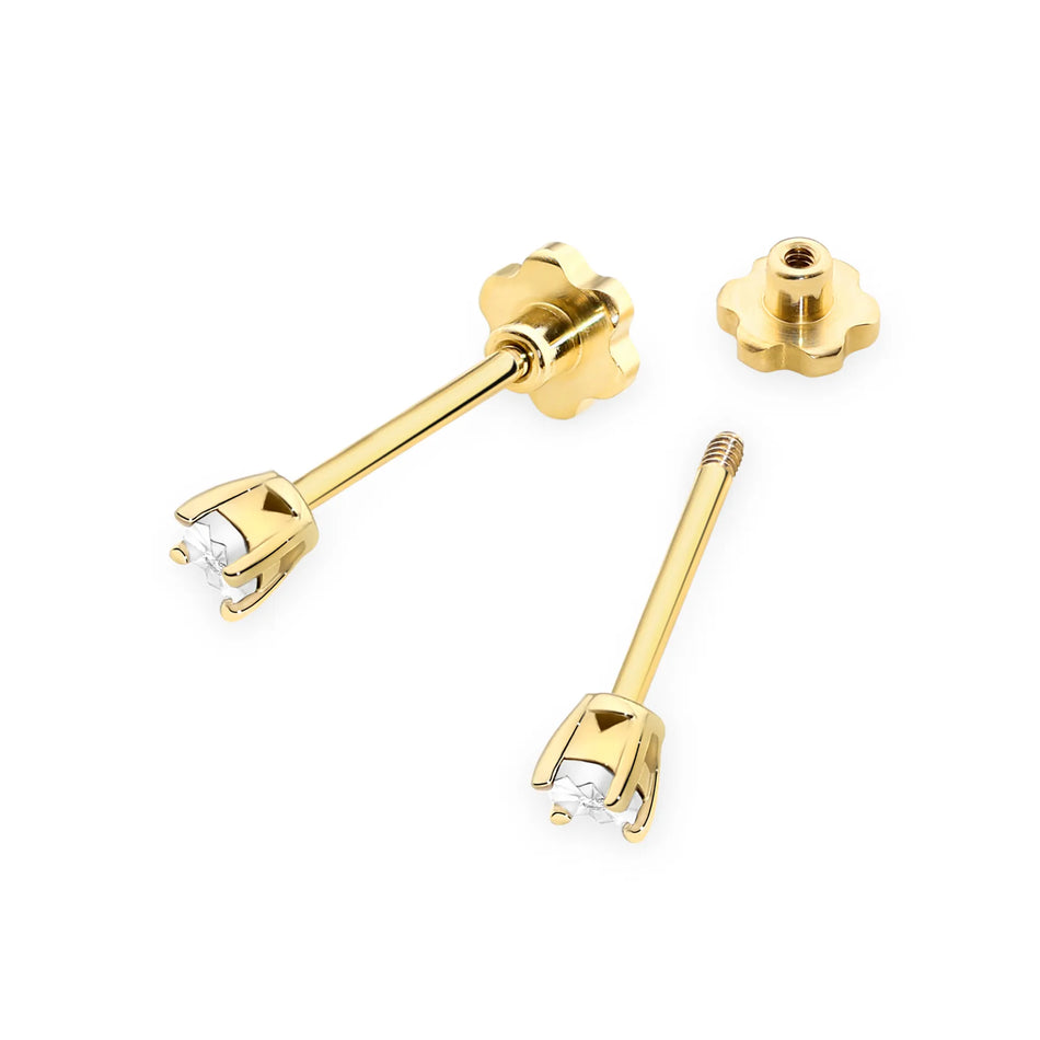 Goldohrringe mit 0,01 ct Diamanten