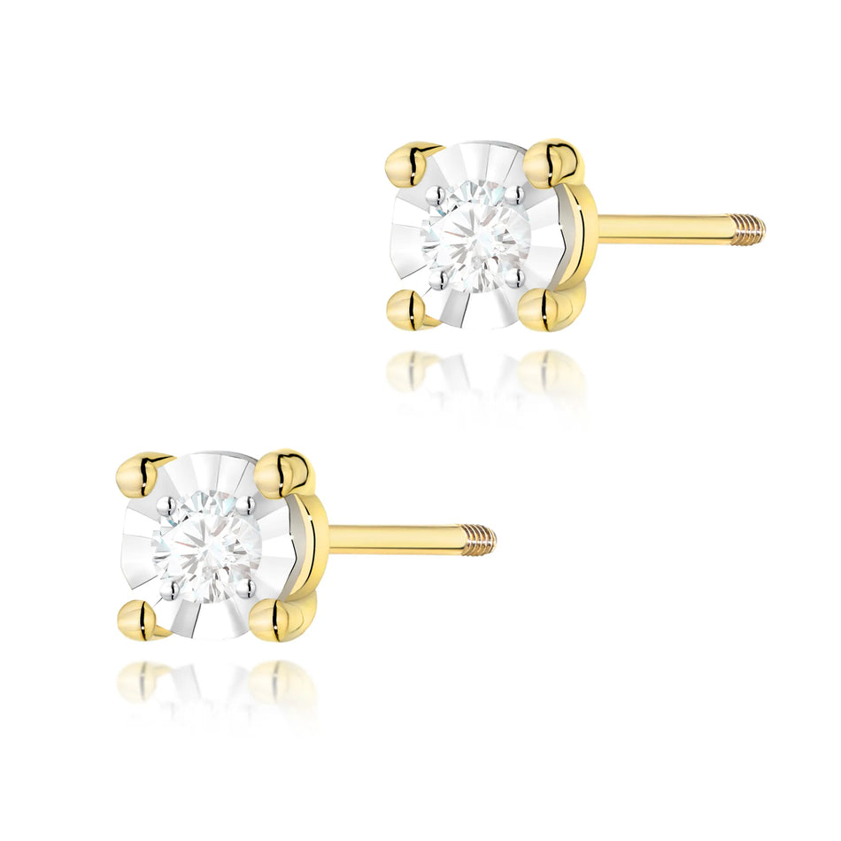 Goldohrringe mit 0,03 ct Diamanten