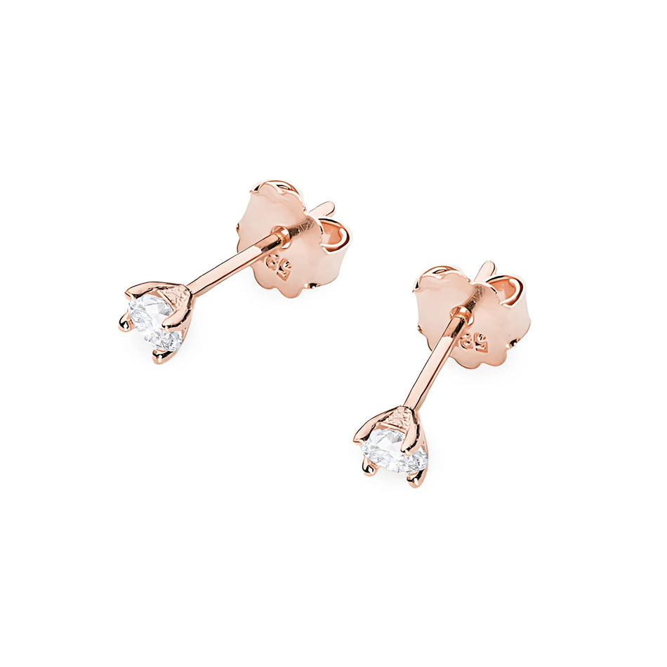 Goldohrringe mit 0,04 ct Diamanten