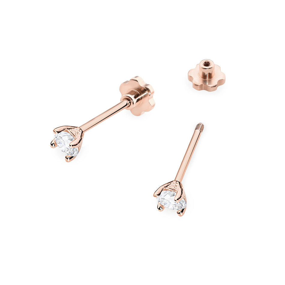 Goldohrringe mit 0,04 ct Diamanten