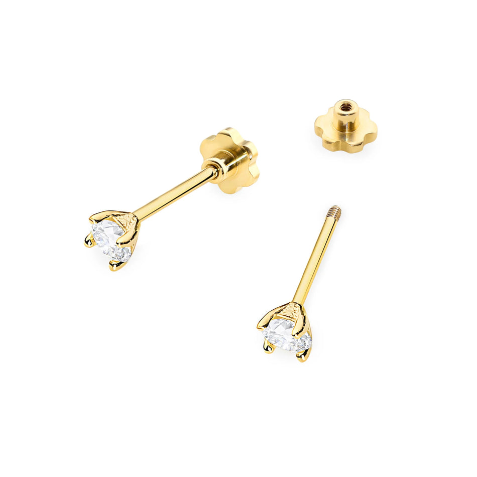 Goldohrringe mit 0,04 ct Diamanten