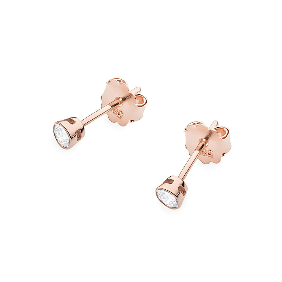 Goldohrringe mit 0,10 ct Diamanten