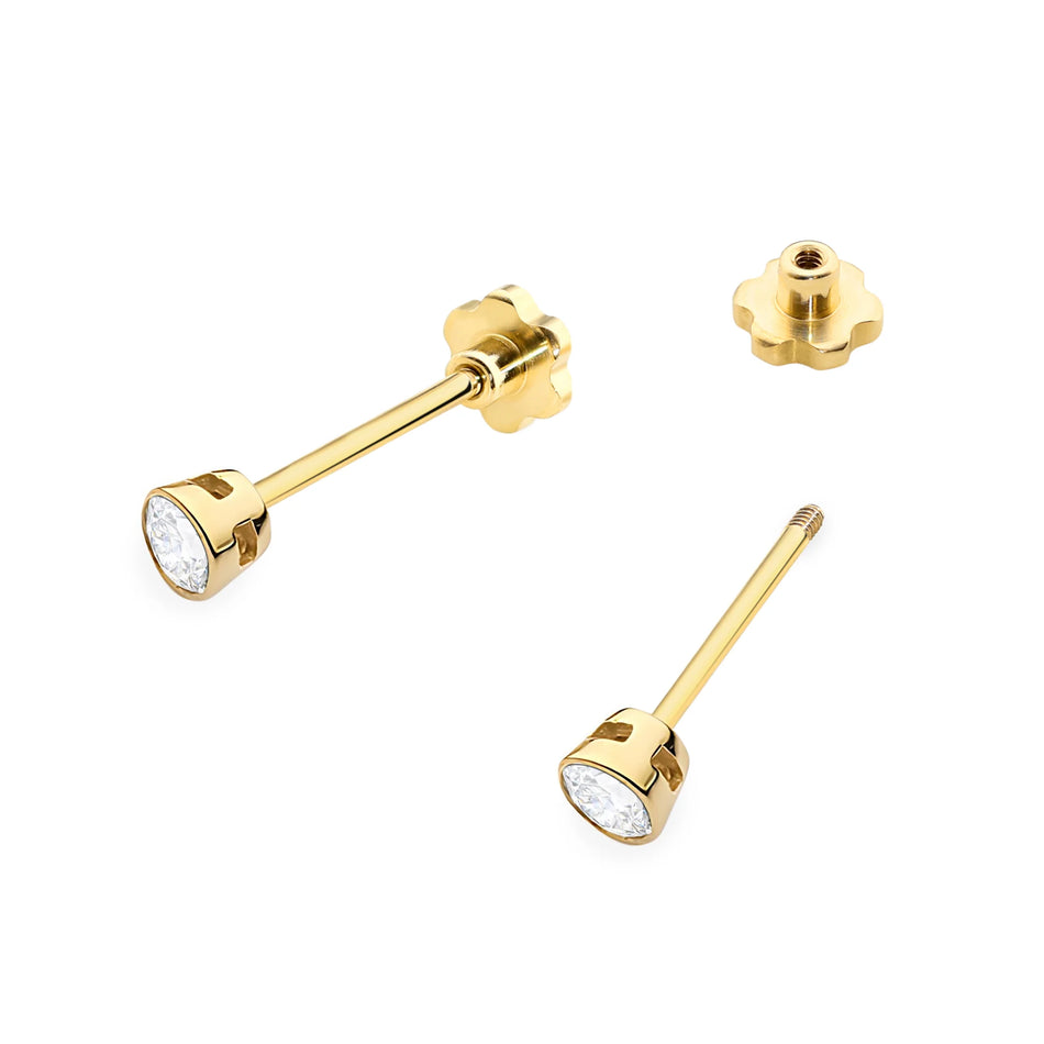 Goldohrringe mit 0,10 ct Diamanten