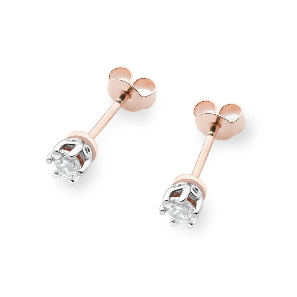 Goldohrringe mit 0,15 ct Diamanten