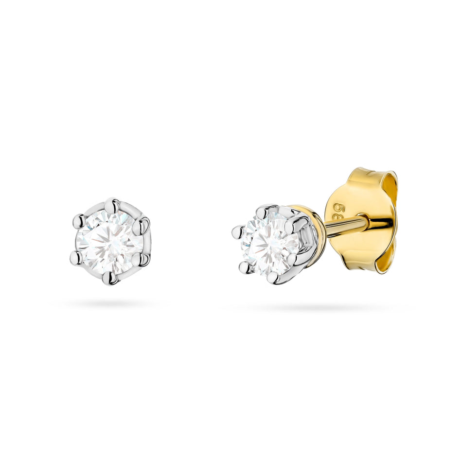 Goldohrringe mit 0,15 ct Diamanten