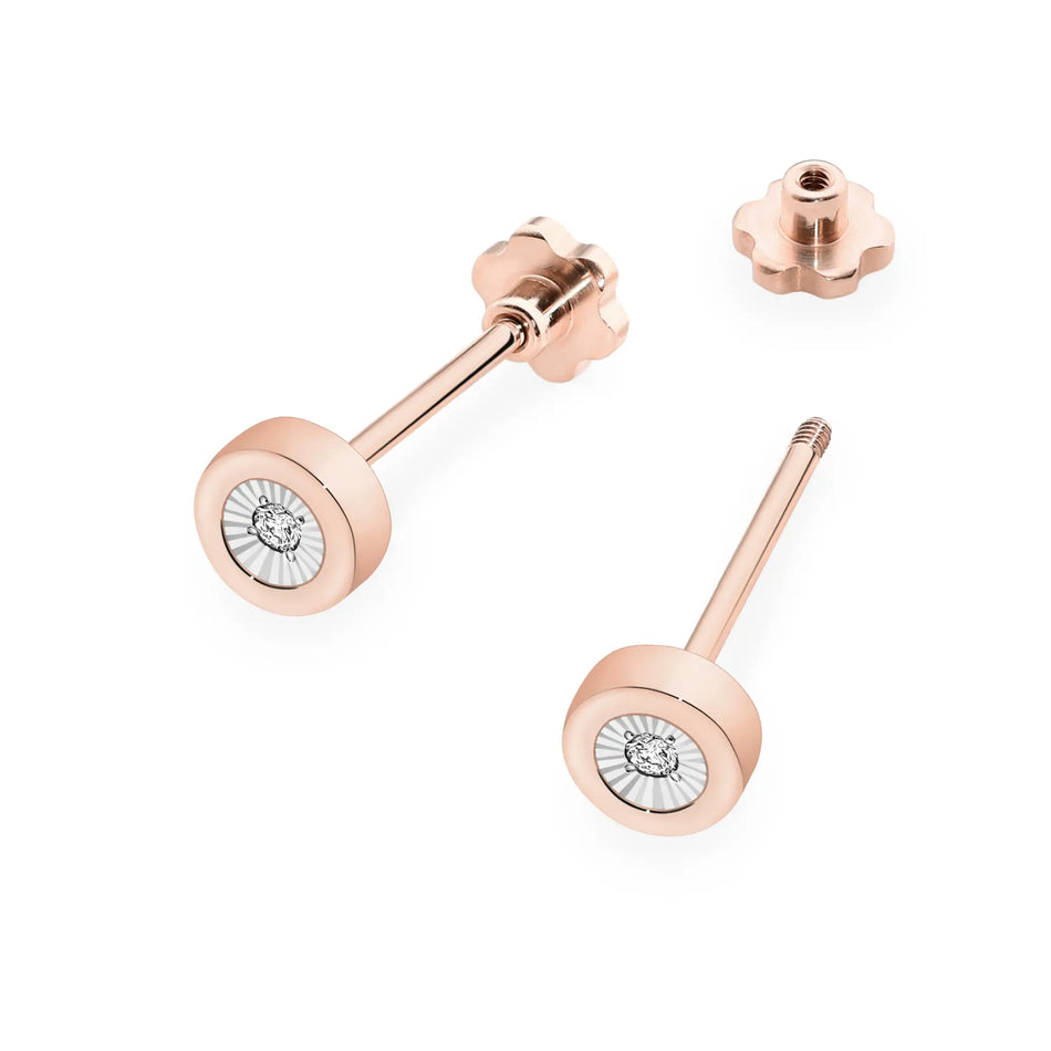 Goldohrringe mit 0,029 ct Diamanten