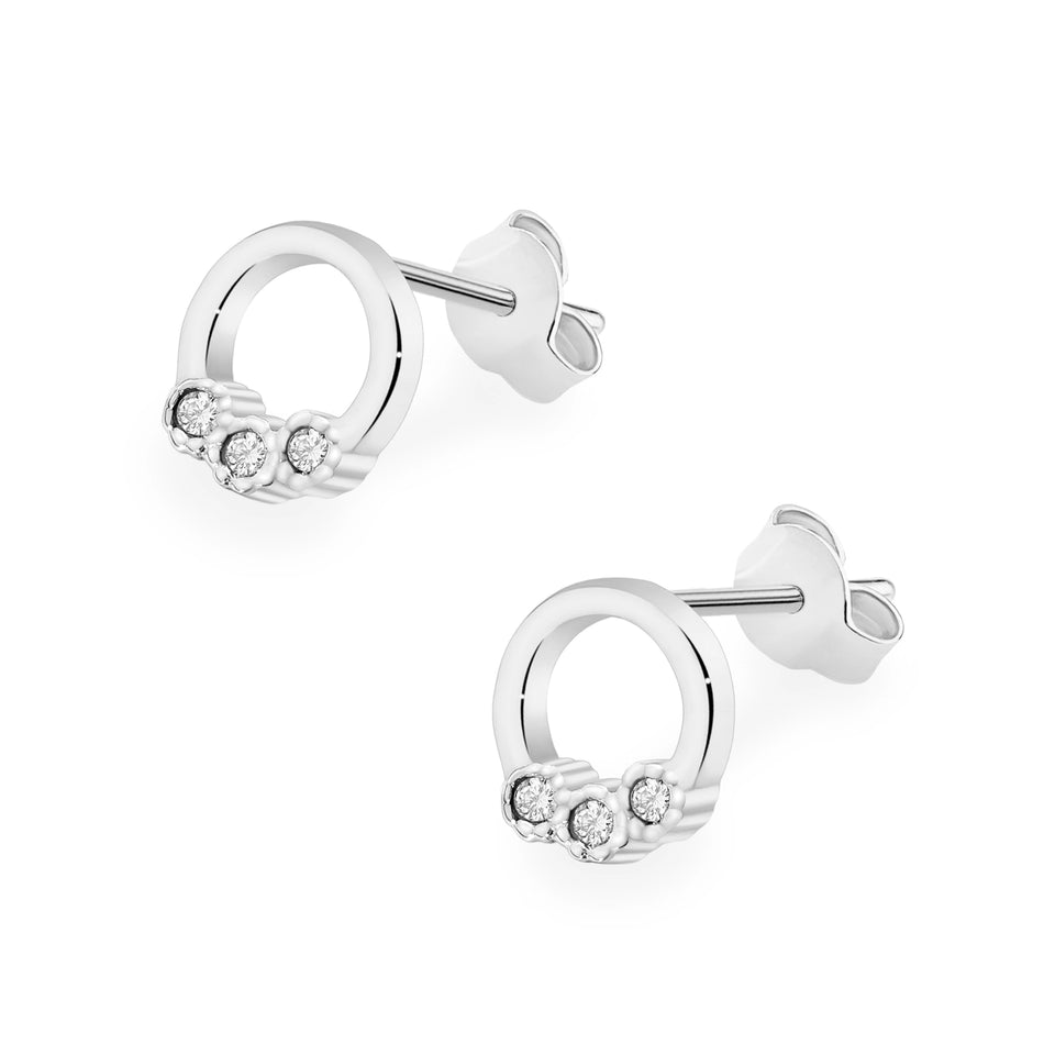 Goldohrringe mit 0,052 ct Diamanten