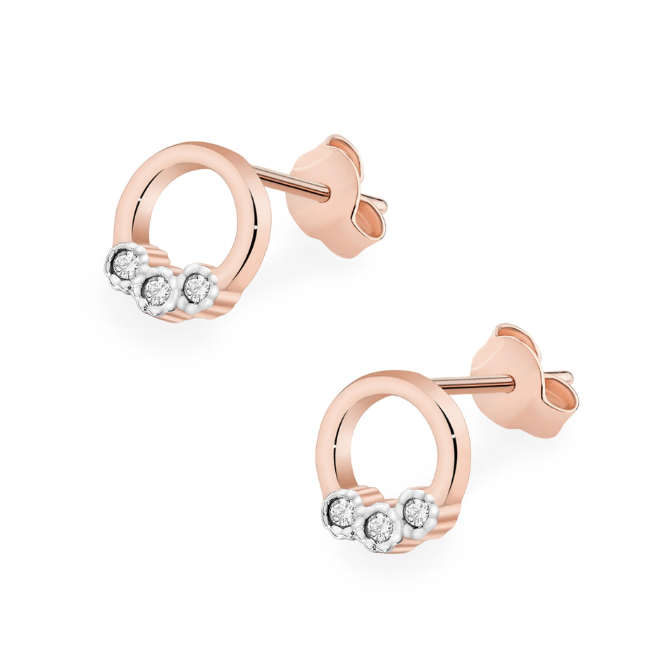 Goldohrringe mit 0,052 ct Diamanten