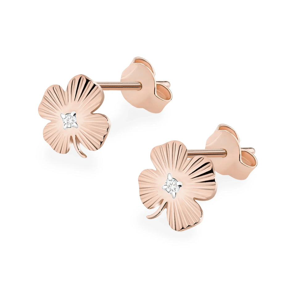 Goldohrringe mit 0,01 ct Diamanten