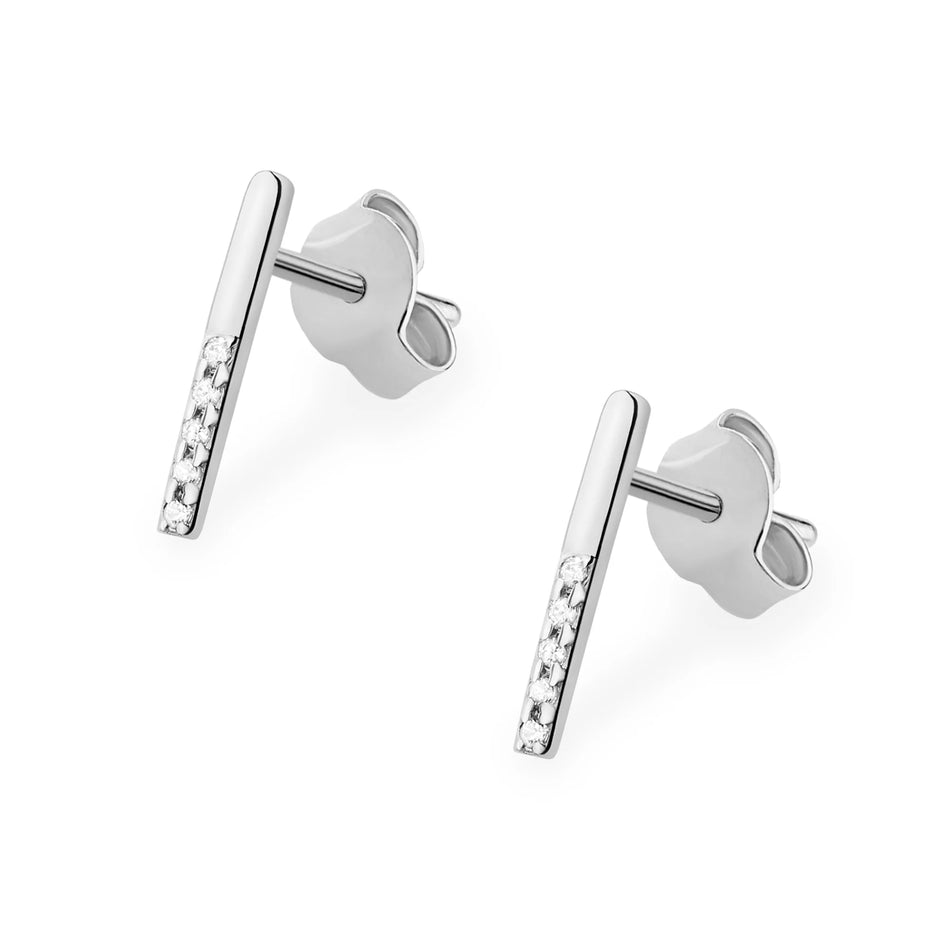 Goldohrringe mit 0,05 ct Diamanten