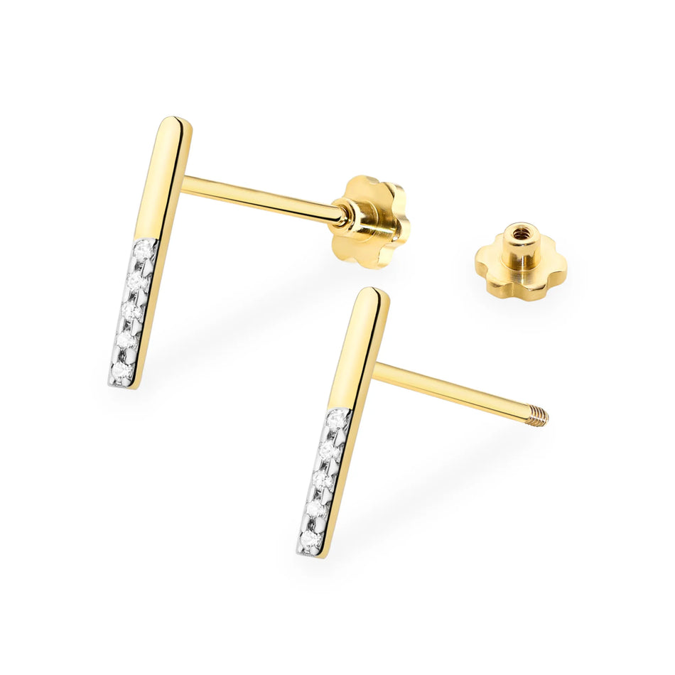 Goldohrringe mit 0,05 ct Diamanten