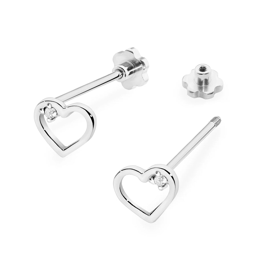 Goldohrringe mit 0,01 ct Diamanten