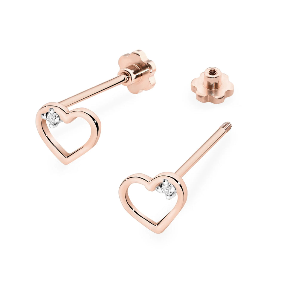 Goldohrringe mit 0,01 ct Diamanten