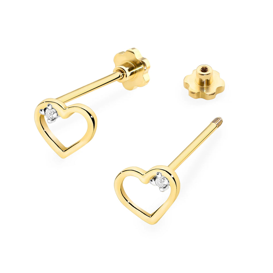 Goldohrringe mit 0,01 ct Diamanten